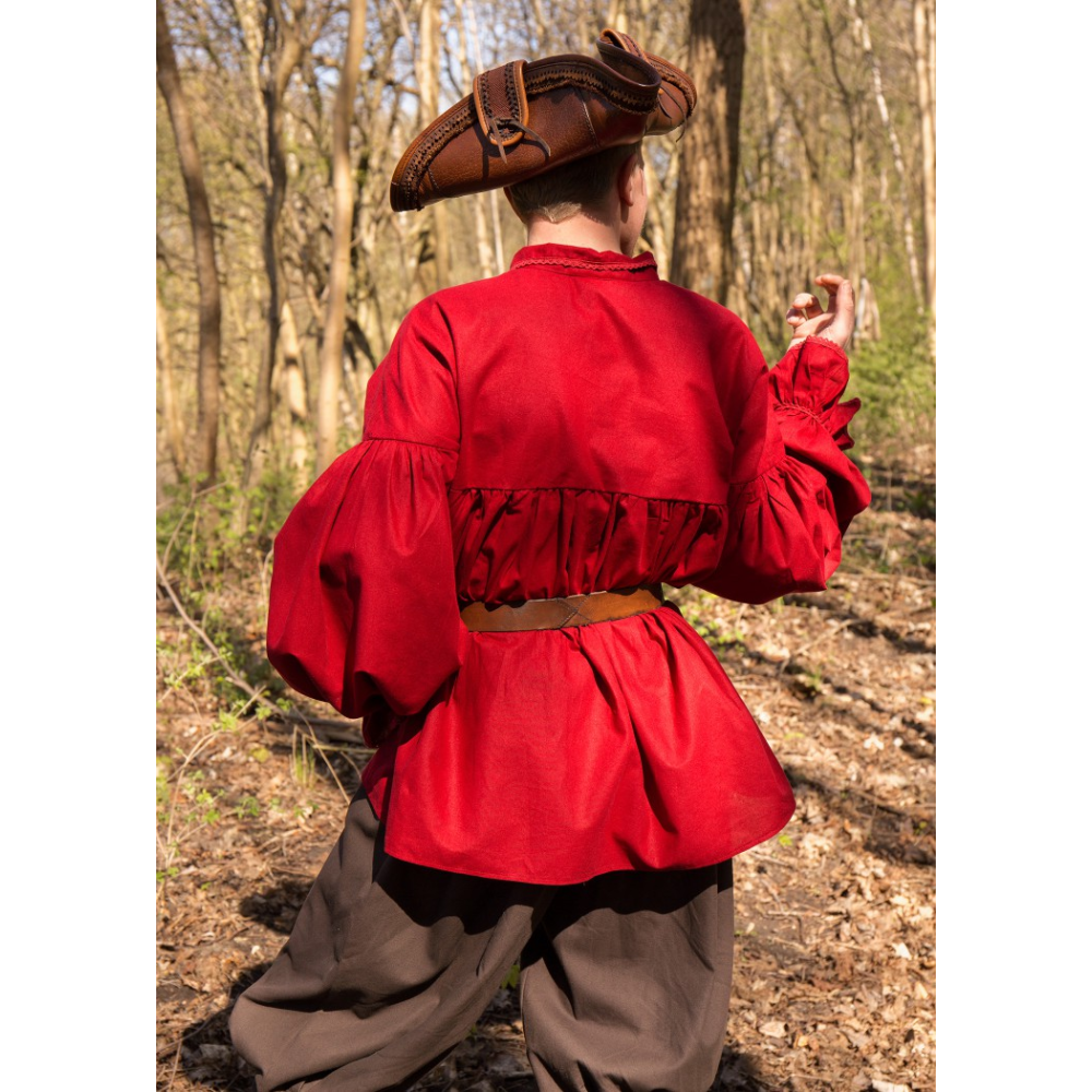 Camisa pirata bordeaux  - 2