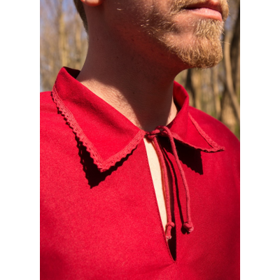 Camisa pirata bordeaux  - 4