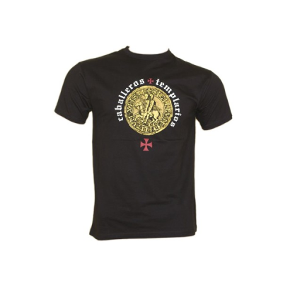 Black T-Shirt with the Templar Cross  - 1