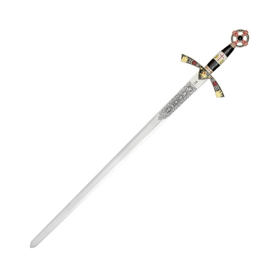 Espada Templaria Decorada cadete ouro brilhante, 75cms  - 2