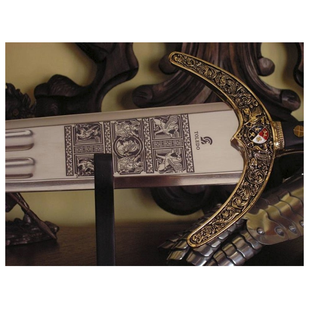 Espada Marco Polo em dourado sem bainha  - 5