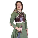 Armadura Feminina Ladino, Armadura de Couro LARP  - 5