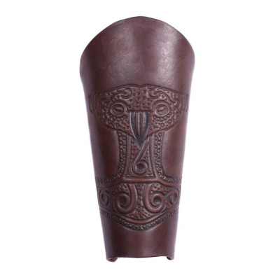 Protection en cuir avec marteau thor en relief  - 1