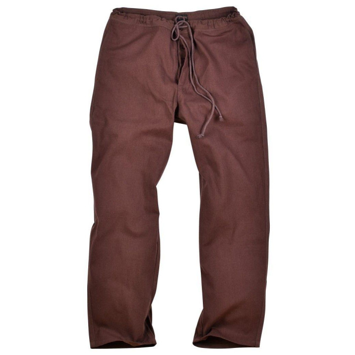 Calças de lona em cor castanho  - 1