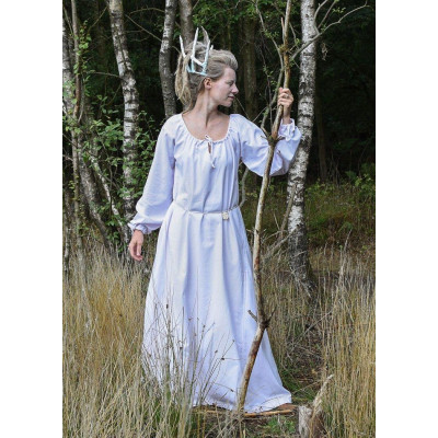 Vestido de mulher Medieval Ana, branco  - 5