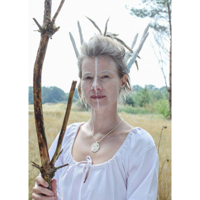 Vestido de mulher Medieval Ana, branco  - 6