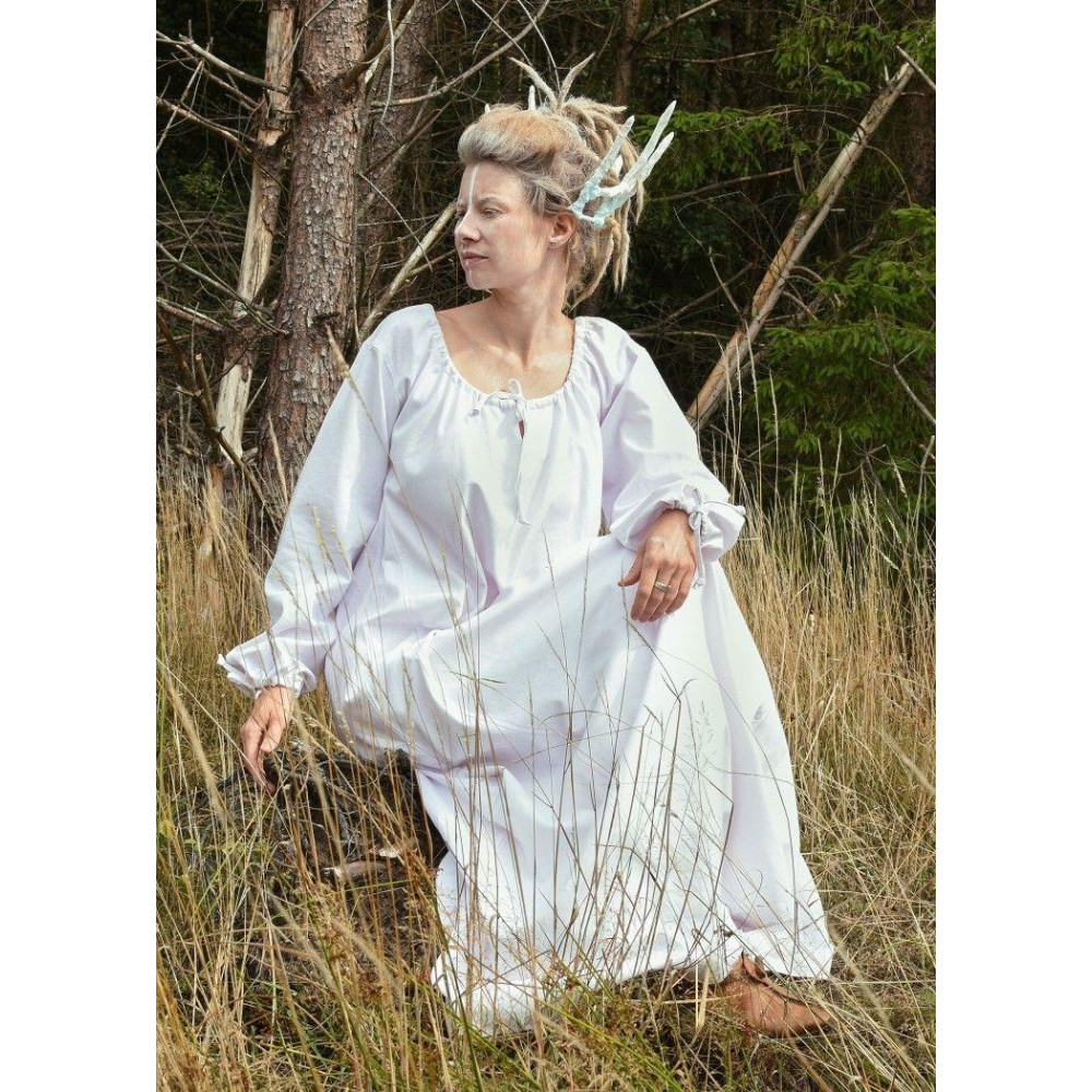 Vestido de mulher Medieval Ana, branco  - 7