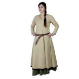 Vestido de mulher Medieval Ella, com orla vermelha  - 4