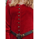 Vestido de mulher Medieval, Velvet Cotehardie Isabell vermelho  - 3
