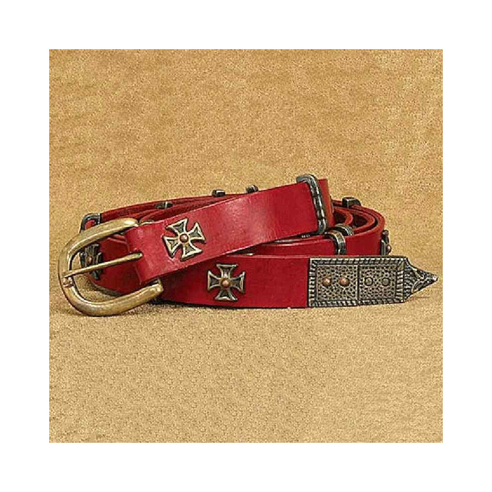 Cintura medievale in pelle templare  - 2
