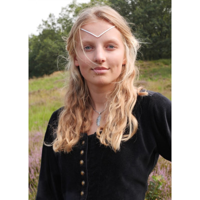 Simple Medieval Dress Afra, Sturdy Fabric, Dark Blue  - 8