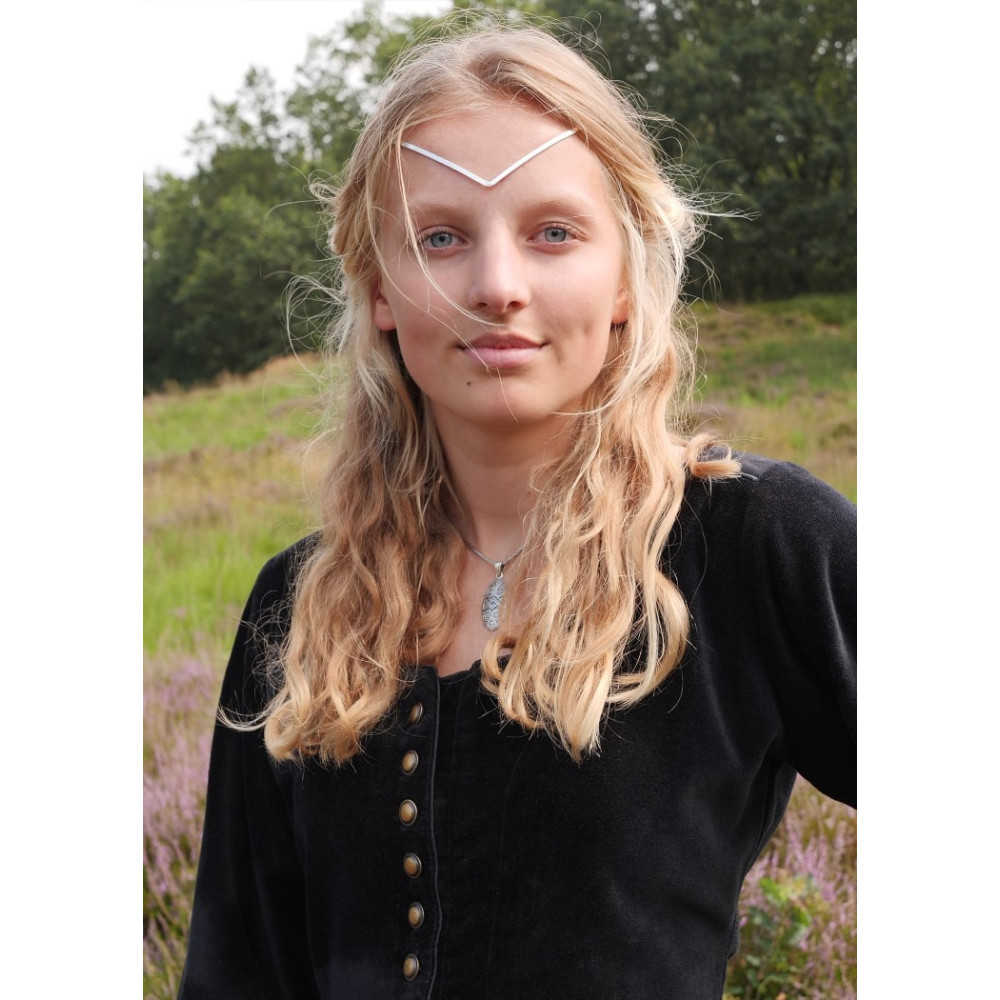 Simple Medieval Dress Afra, Sturdy Fabric, Dark Blue  - 8