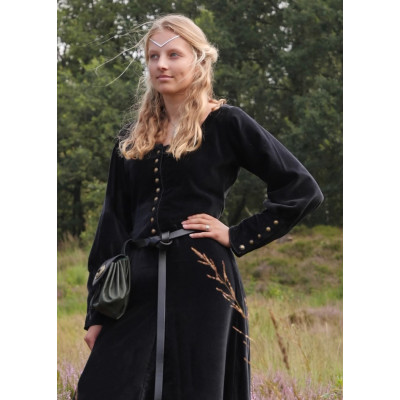 Simple Medieval Dress Afra, Sturdy Fabric, Dark Blue  - 11