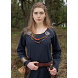 Simple Medieval Dress Afra, Sturdy Fabric, Dark Blue  - 17