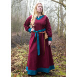 Robe Viking Jona, vin rouge / bleu-vert  - 1