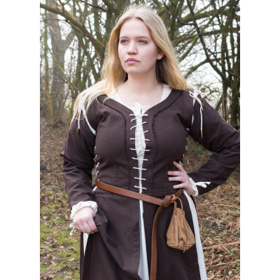 Abito / soprabito medievale Marit con cordoncino, marrone  - 6