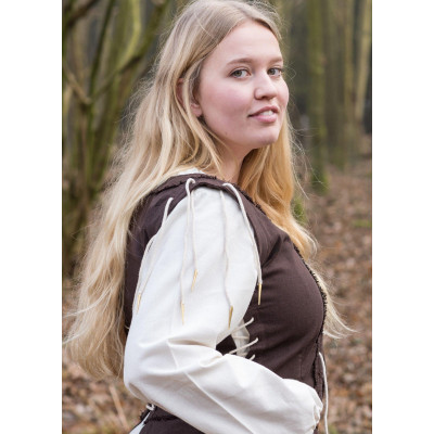 Abito / soprabito medievale Marit con cordoncino, marrone  - 9