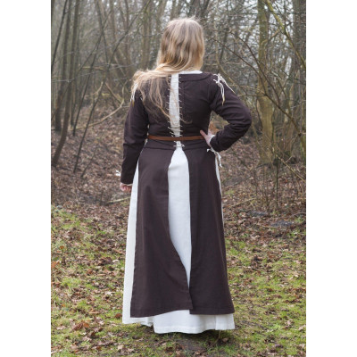 Medieval dress / Marit overdress with drawstring, brown  - 10
