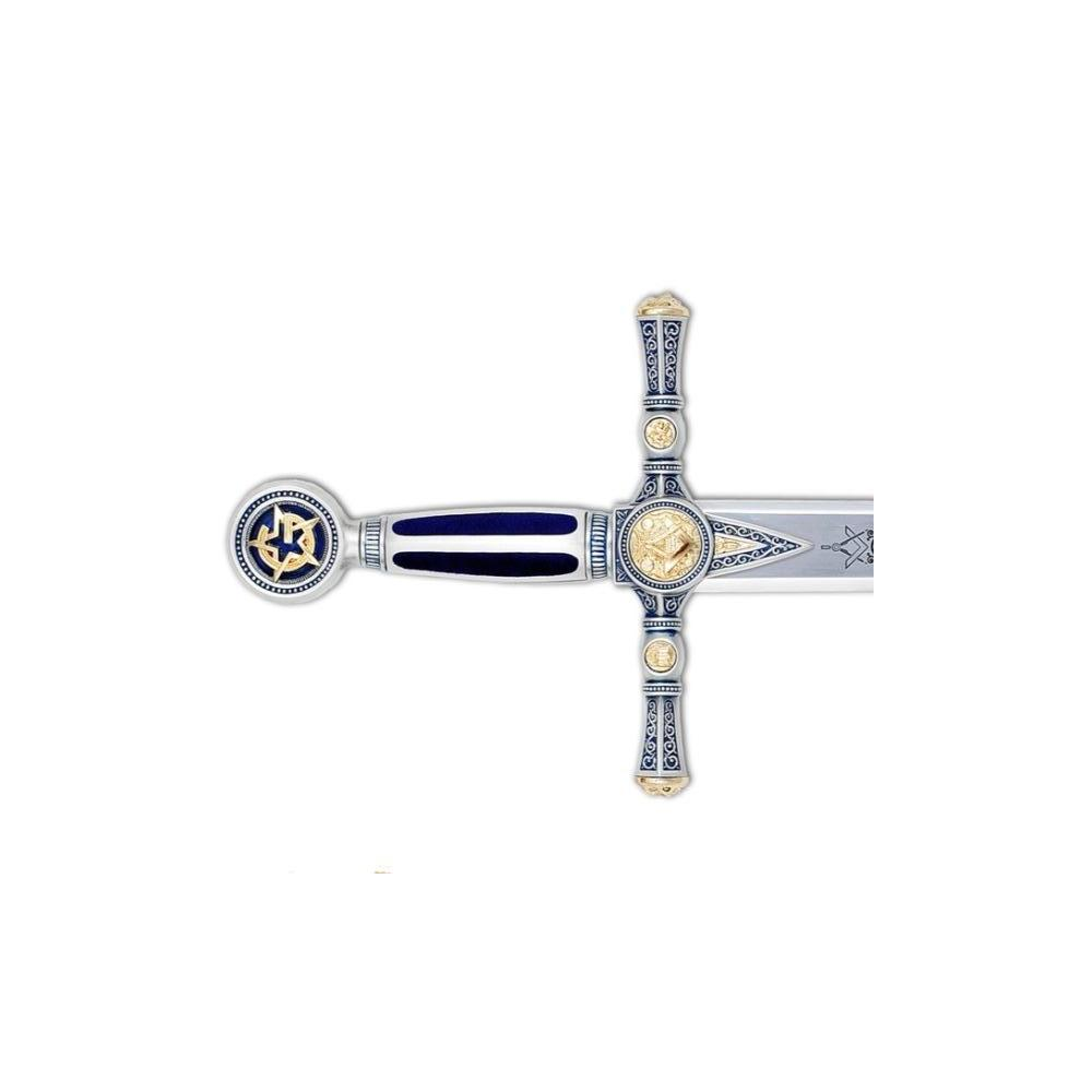 Espada Masónica Plata - Esmalte Azul  - 4
