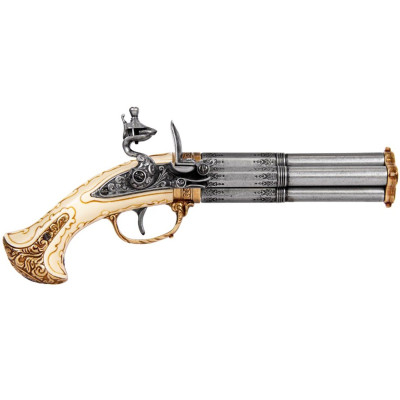 Pistola 4 canos, França s.XVIII  - 5