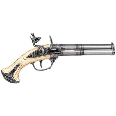 Pistol 3 pipes, France s.XVIII  - 2