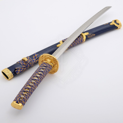 Wakizashi Blue and Gold  - 3