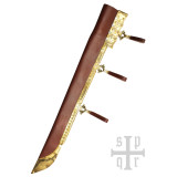 Birka Long Seax, Couteau de saxophone Viking avec lame en acier de carbone et poignée en bois et en os  - 10