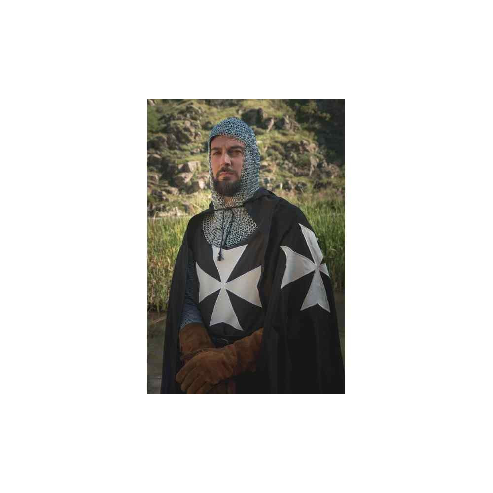 Mantle with medieval hood of the order Hospitalry unisex  - 3