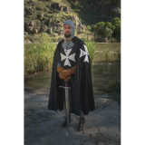Mantle with medieval hood of the order Hospitalry unisex  - 4