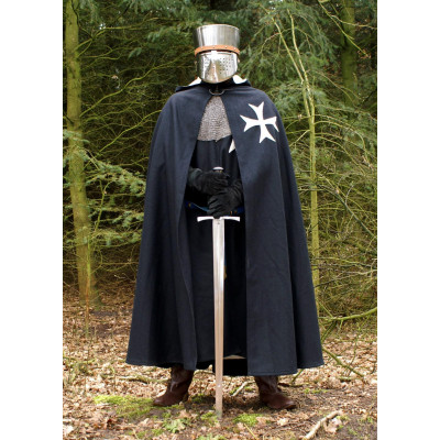 Mantle with medieval hood of the order Hospitalry unisex  - 5