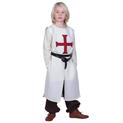Ailrik Medieval Braided Tunic for Kids, short sleeves, azu  - 5