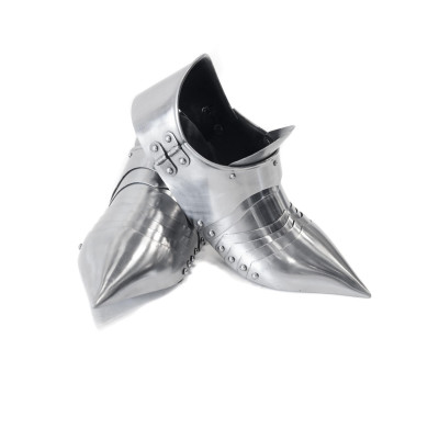 Sabatones de placas medievales puntiagudas, c. acero de 14, 1,5 mm, par  - 1