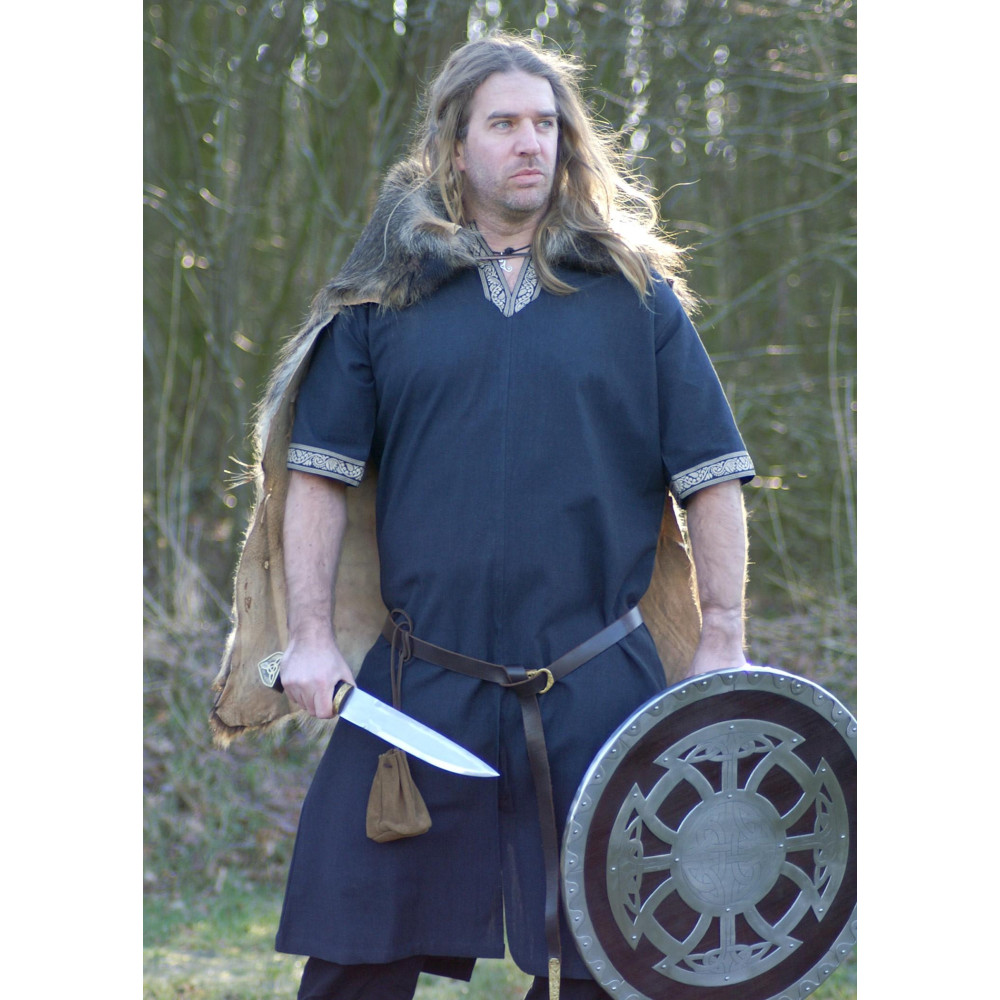 Túnica, manga curta, azul  - 1