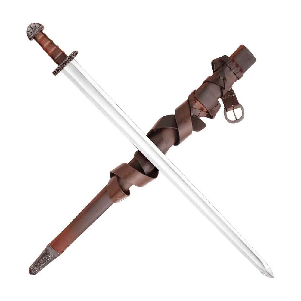 Espada Vikings funcional com bainha em couro  - 7