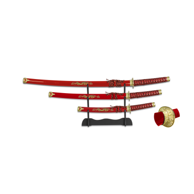 Set composto da Katana, Wakizashi e Tanto supportato  - 1