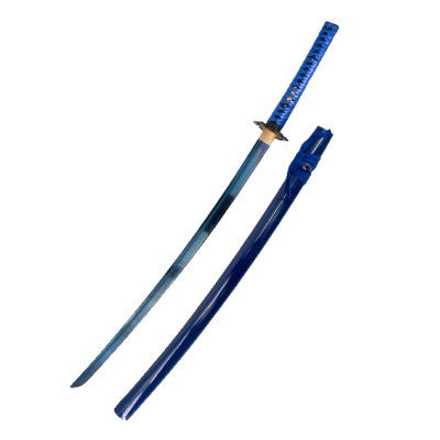 Katana para Práticas  AISI 1045 Azul Com Caixa  - 1