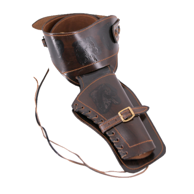 Fondina in pelle marrone per revolver  - 1