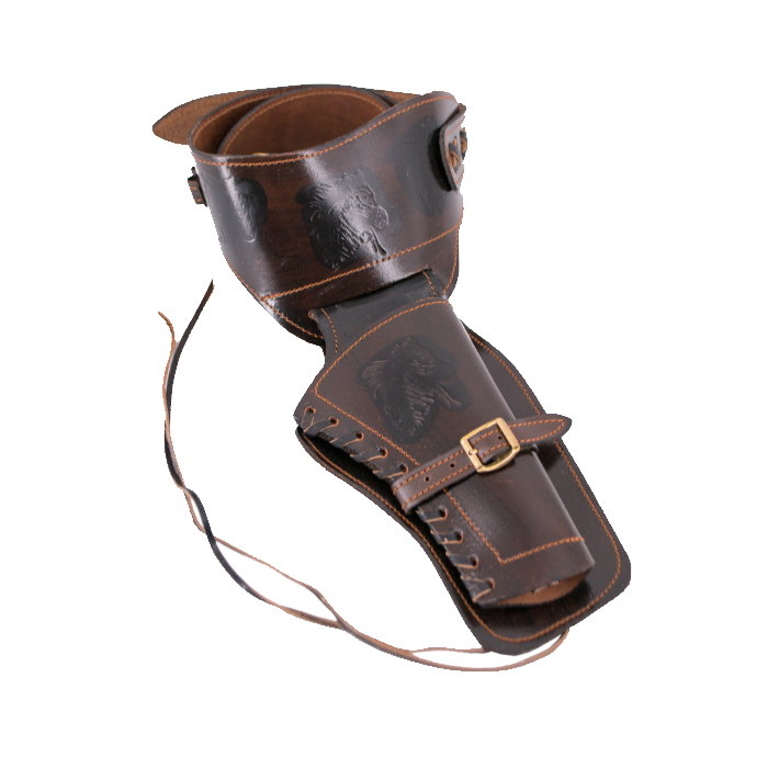 Coldre em couro castanho para revolver  - 1