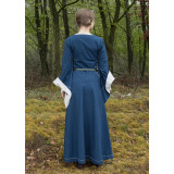 Medieval dress, Bliaut Amal open, blue / natural  - 4