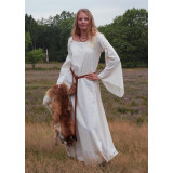 Vestido de mudança medieval Burglinde w. Mangas de trompete, naturais  - 1
