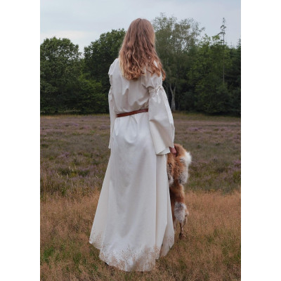Medieval change dress Burglinde w. Trumpet sleeves, natural  - 4