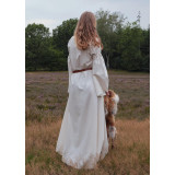 Medieval change dress Burglinde w. Trumpet sleeves, natural  - 4