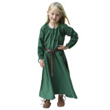 Vestido medieval Ana para crianças, verde  - 2