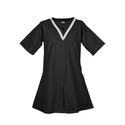 Medieval braided tunic Ailrik, short sleeves, black  - 2