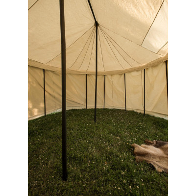 Tenda Cavalieri Borgogna, 5 x 8 m, 425 g/m², colore naturale, tenda medievale  - 7