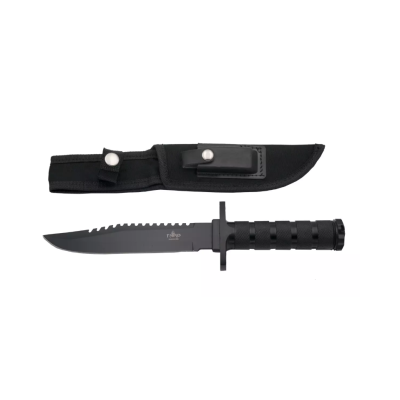 Cuchillo táctico de supervivencia con funda, cable negro  - 2