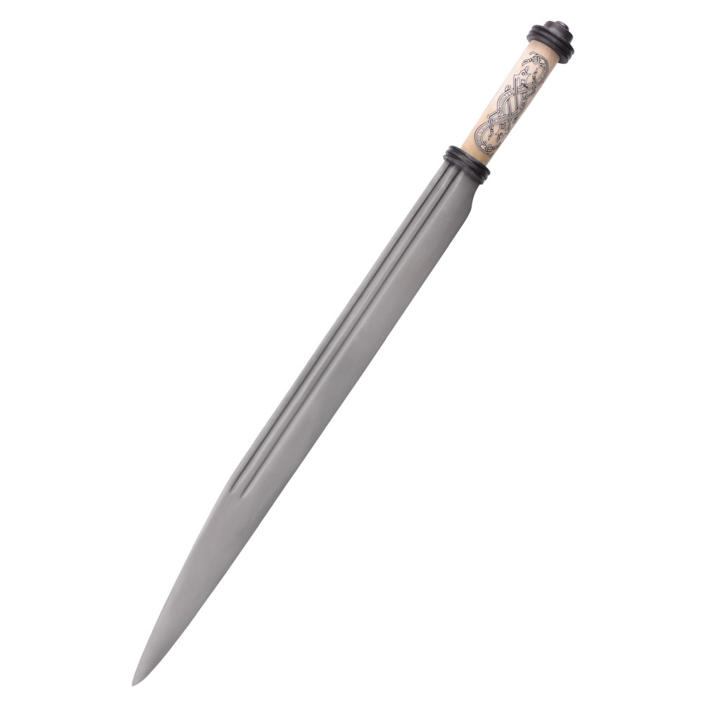 Couteau Viking Sax, cordon d’os avec motif nordique dans le style Jellinge, 17ème siècle. X  - 2