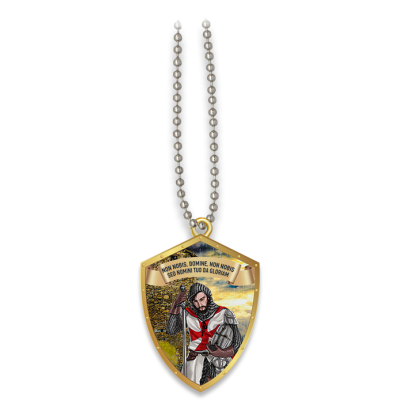 PENDENTIF DEUX CHEVALIERS TEMPLÁRIOS, Modèle4  - 1