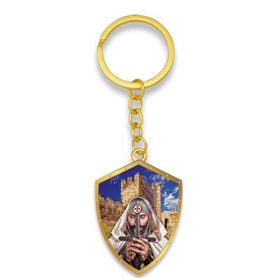 KEYCHAIN TWO KNIGHTS TEMPLAR, MODEL3  - 1