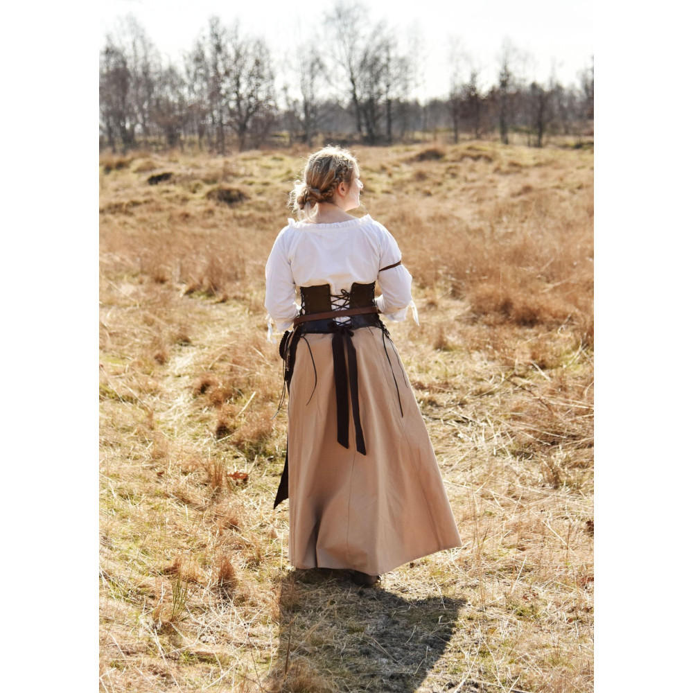 Falda medieval, bengala ancha, marrón claro  - 1